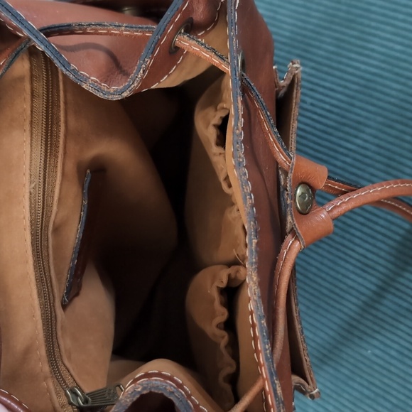 EUC Patricia Nash Heritage Aberdeen Leather Backpack Purse Brown - Picture 12 of 14